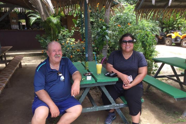 a man sitting on a bench